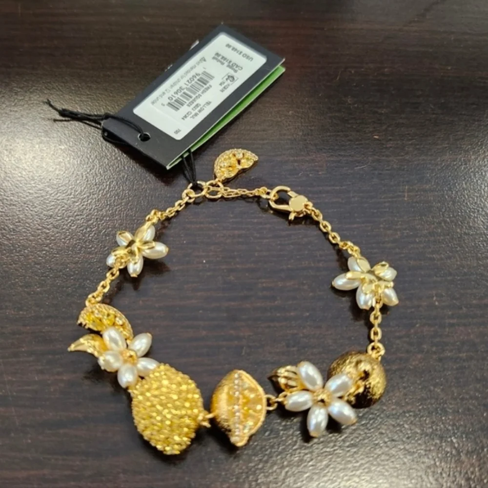 NWT Kate Spade Gold Fresh Squeeze Scatter Line Bracelet - Picture 4 of 7